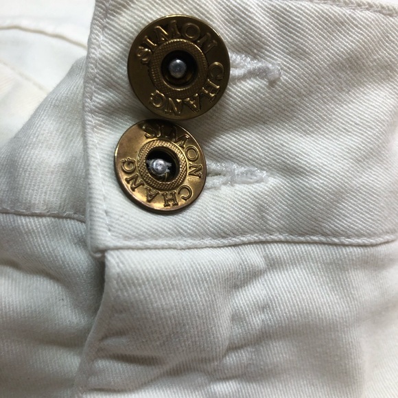 Simon Chang White Denim Jeans with Gold accents Size 18 - Picture 5 of 15